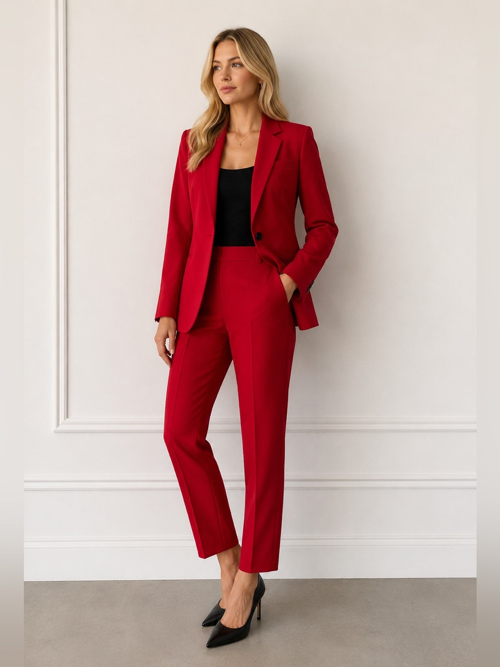 Zara Red Blazer And Pant Set!